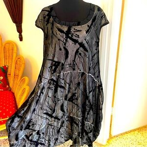 GERSHON BRAM Designer Black Special Occasion Dress! Cut Velvet! Like new! Medium